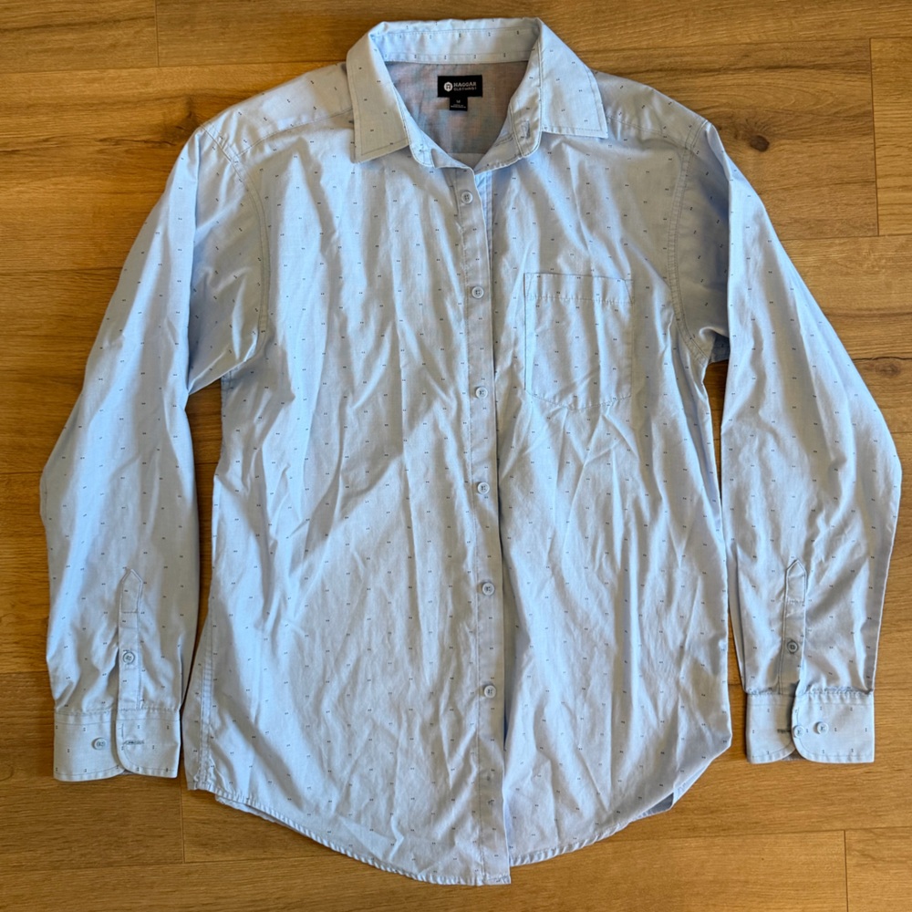 Haggar Light Blue Patterned Shirt